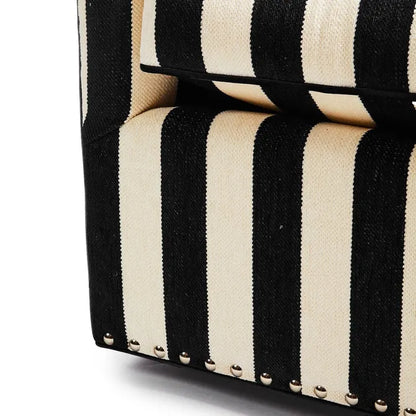 Marquee Black Stripe Chenille Swivel Chair