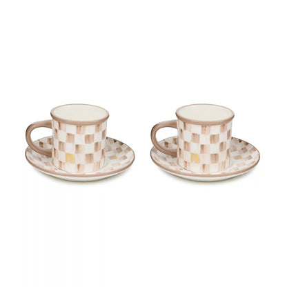 Courtly Check Espresso Cup & Saucer, Set of 2
