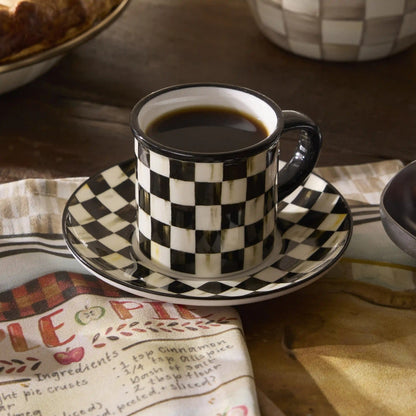 Courtly Check Espresso Cup & Saucer, Set of 2