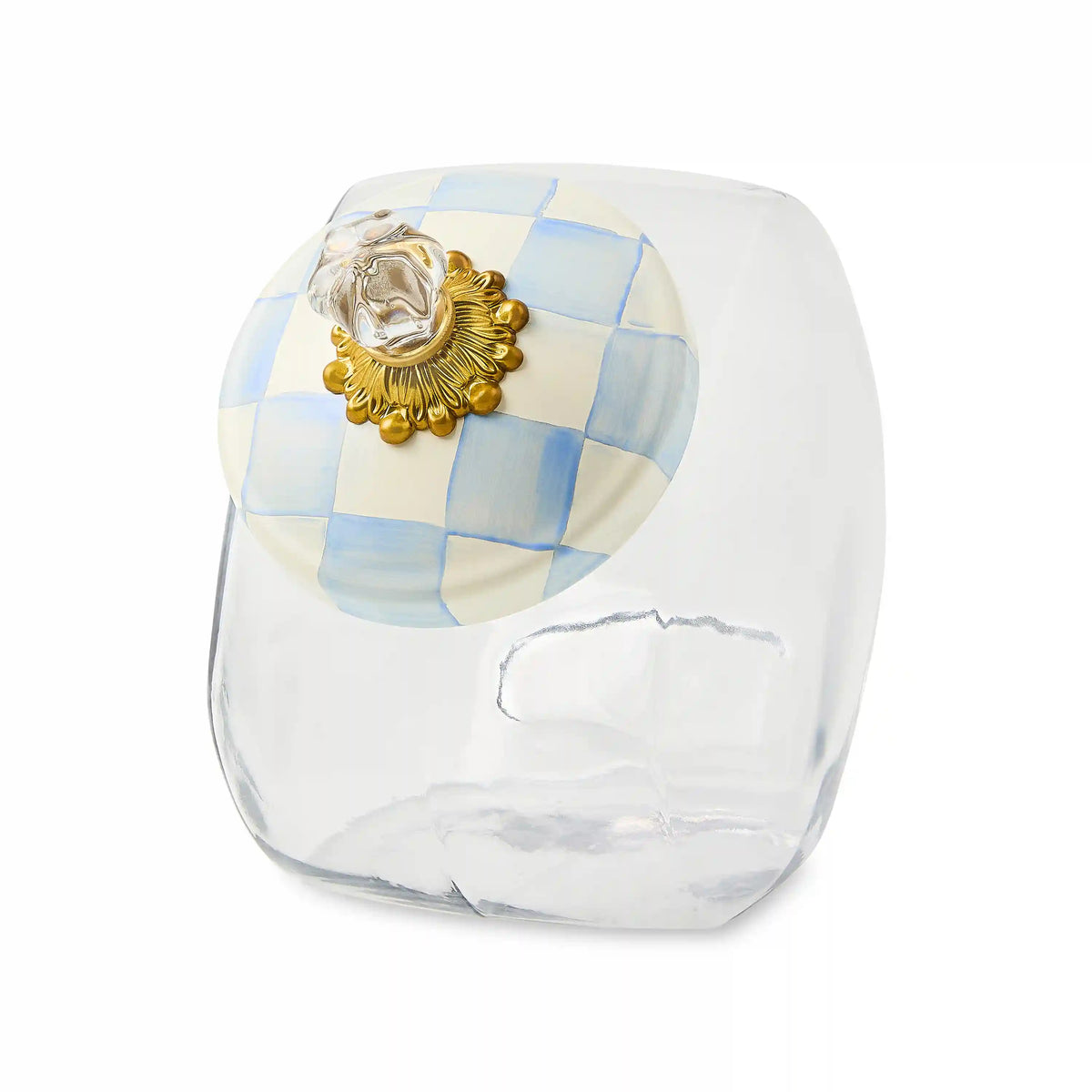 Cookie Jar with Sterling Check Lid
