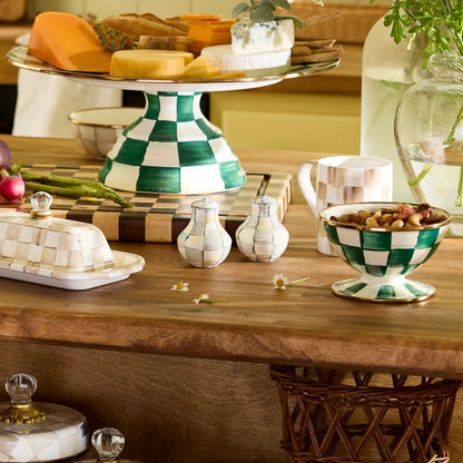 Sterling Check Salt & Pepper Shakers