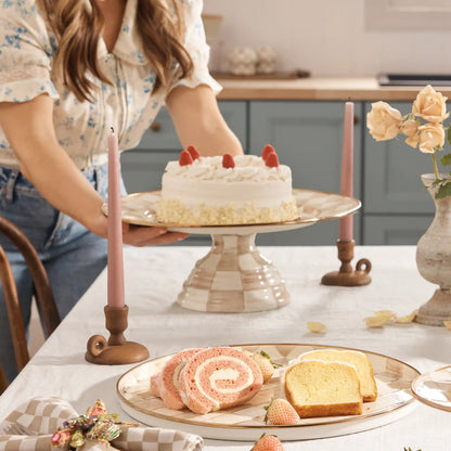 Sky Check Mini Pedestal Platter