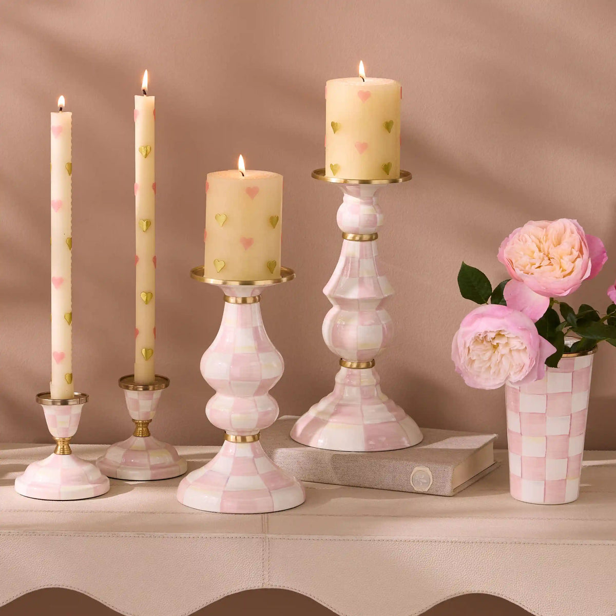 Rosy Check Large Candlestick