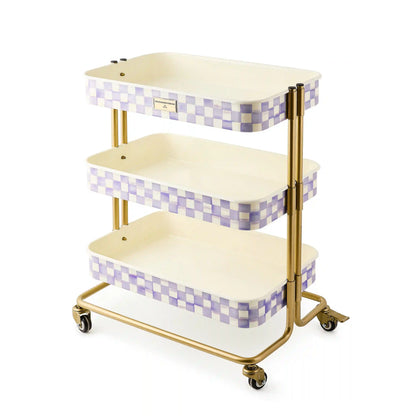 Violet Check 2-Tier Kitchen Cart