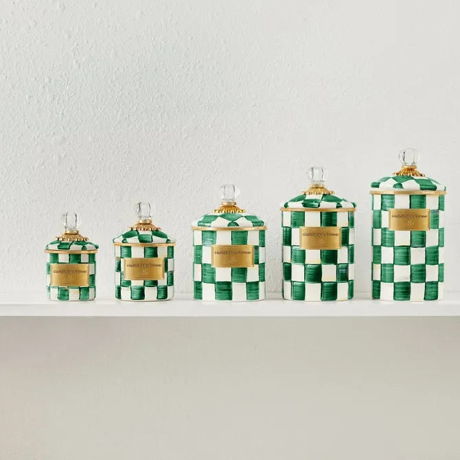Emerald Check Small Canister