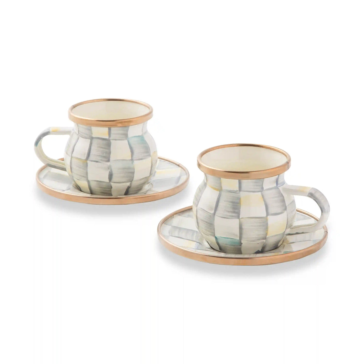 Rosy Check Espresso Cup & Saucer Set