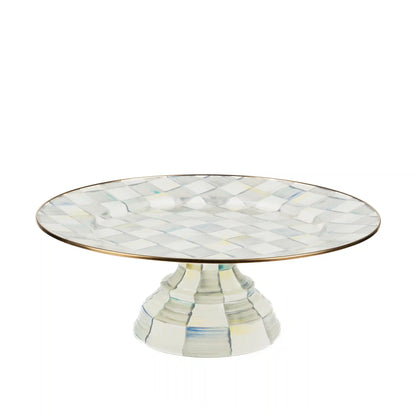 Emerald Check Small Pedestal Platter