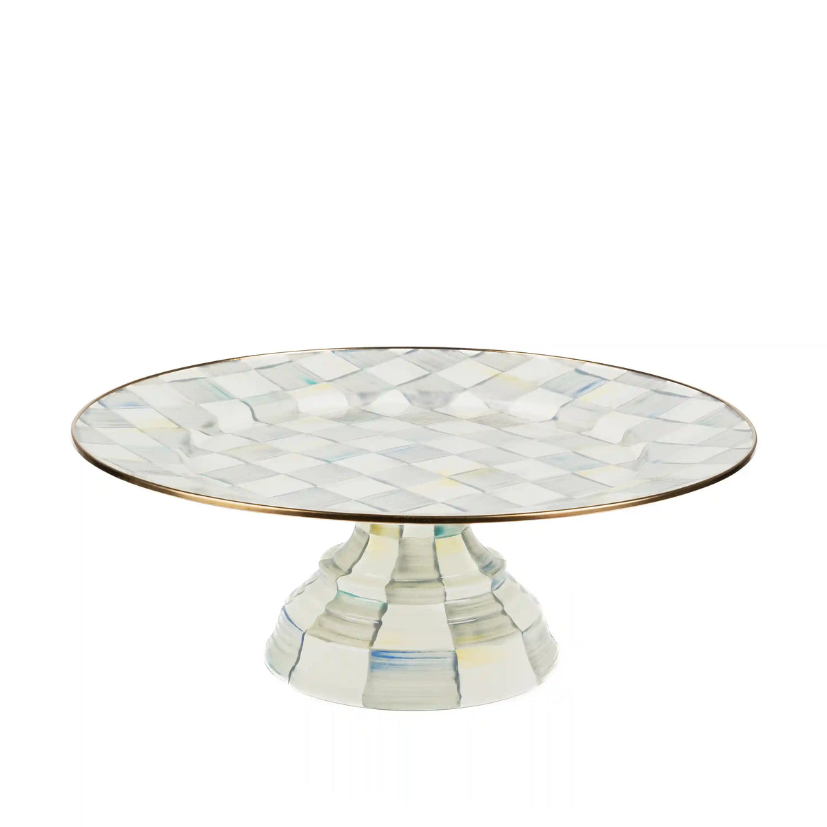 Emerald Check Large Pedestal Platter