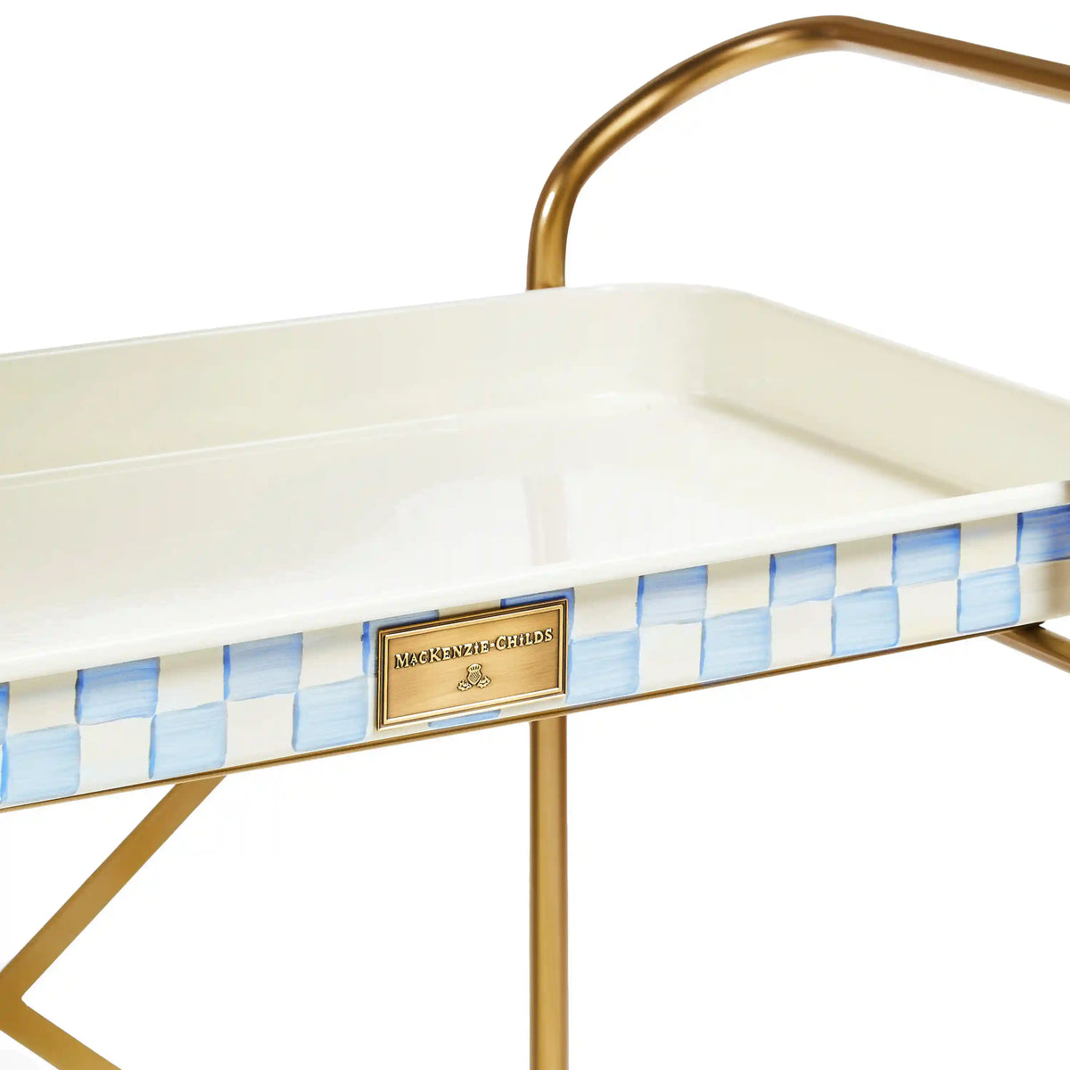 Violet Check 2-Tier Kitchen Cart