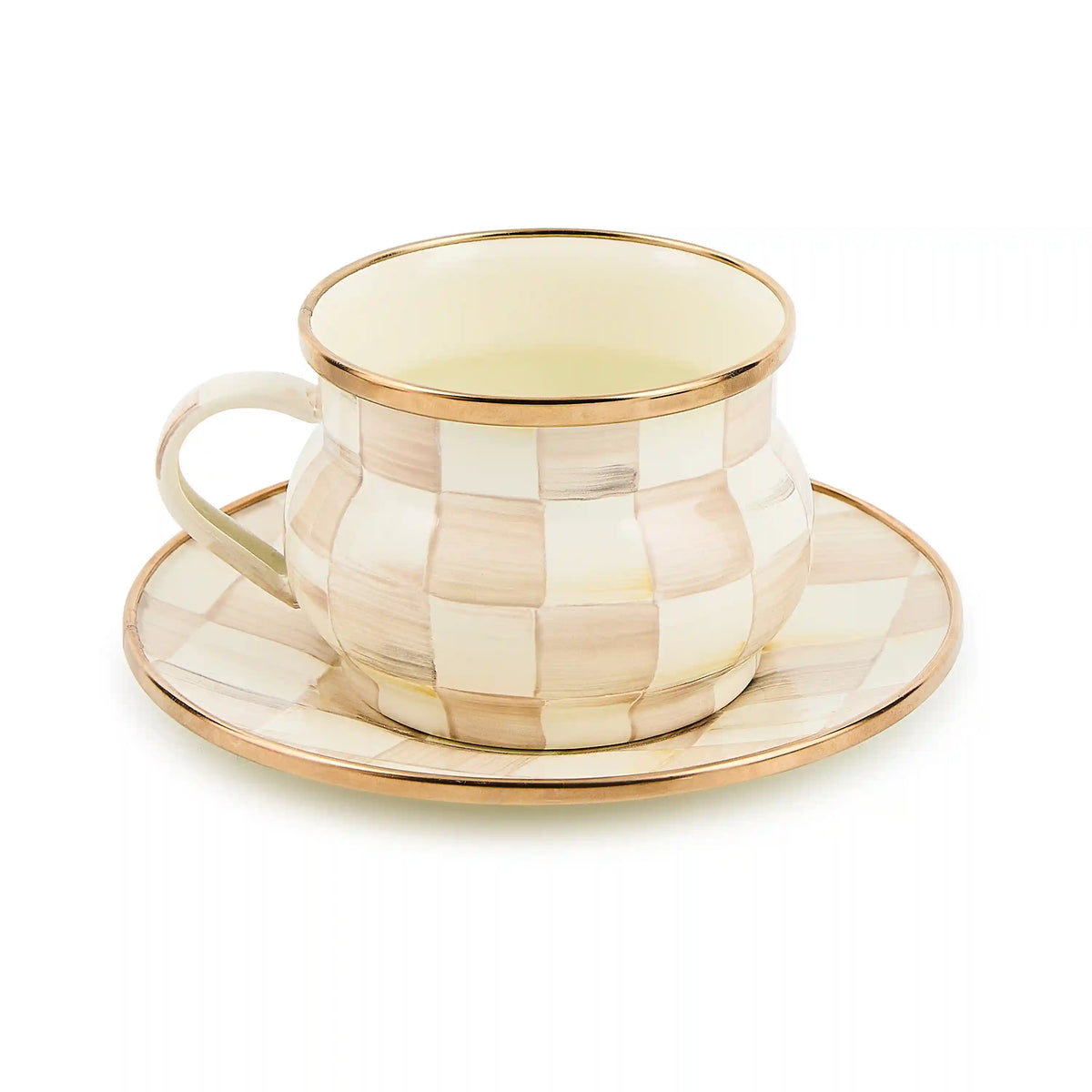 Violet Check Teacup