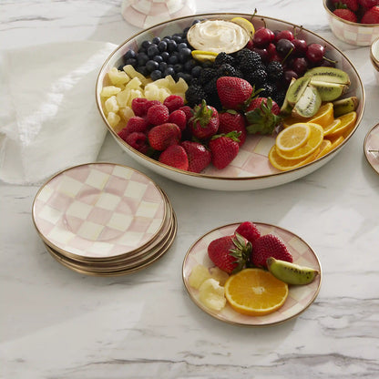 Emerald Check Appetizer Plates, Set of 4