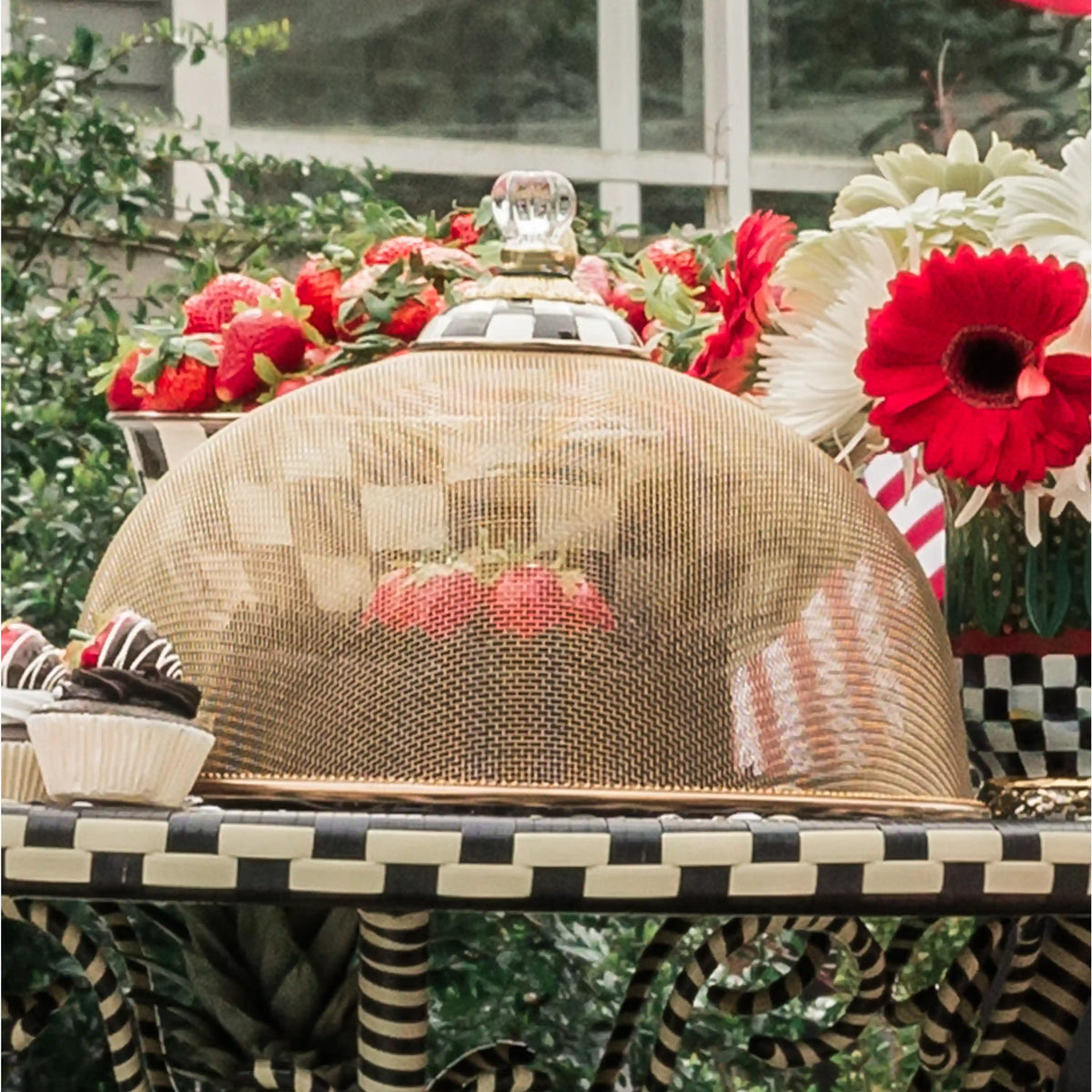 Courtly Check Small Mesh Dome