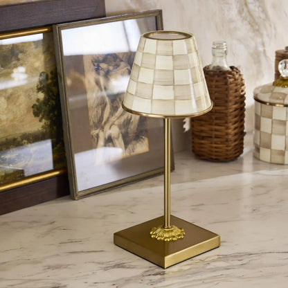 Emerald Check LED Rechargeable Cafe Table Lamp