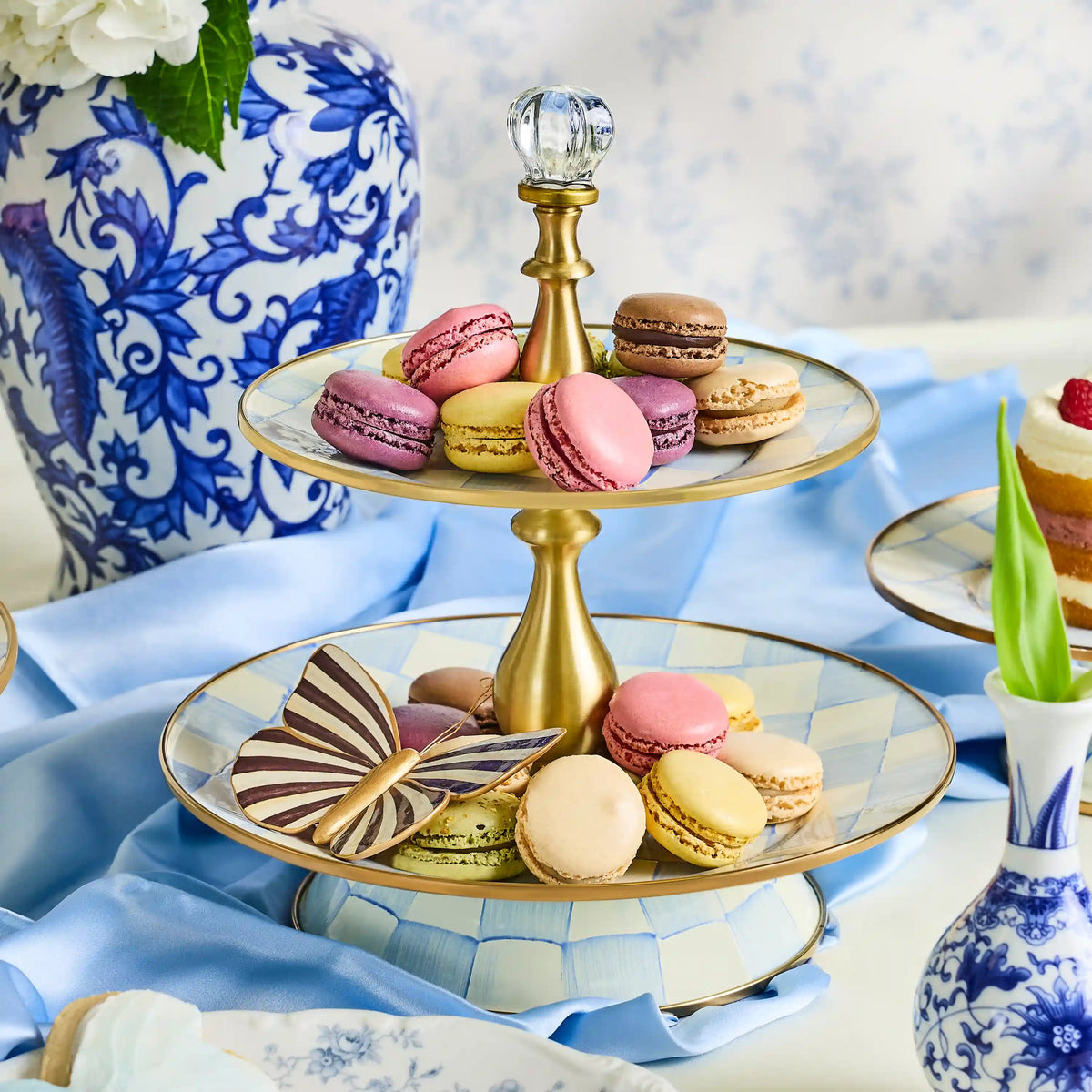 Royal Check Three Tier Sweet Stand
