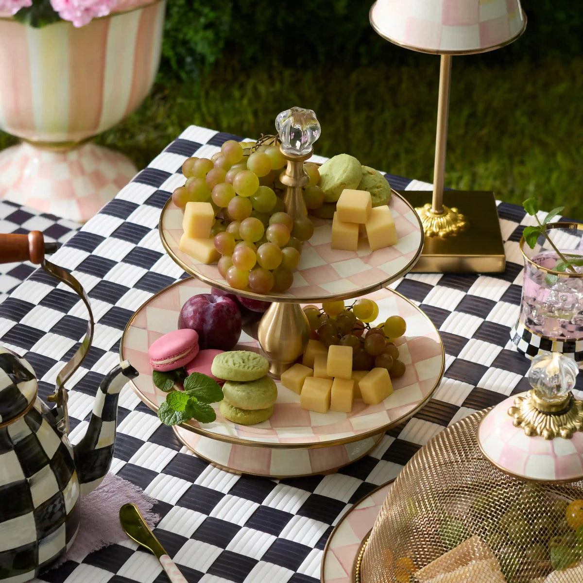 Royal Check Two Tier Sweet Stand