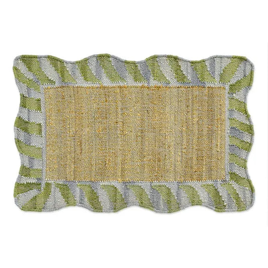 Jute Scalloped Purple and Green 2' x 3' Rug