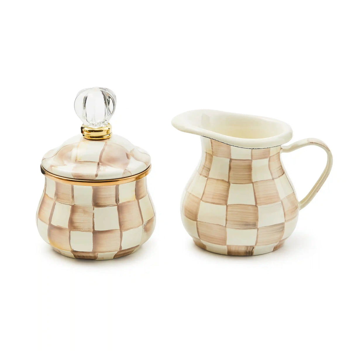 Sterling Check Lidded Sugar Bowl
