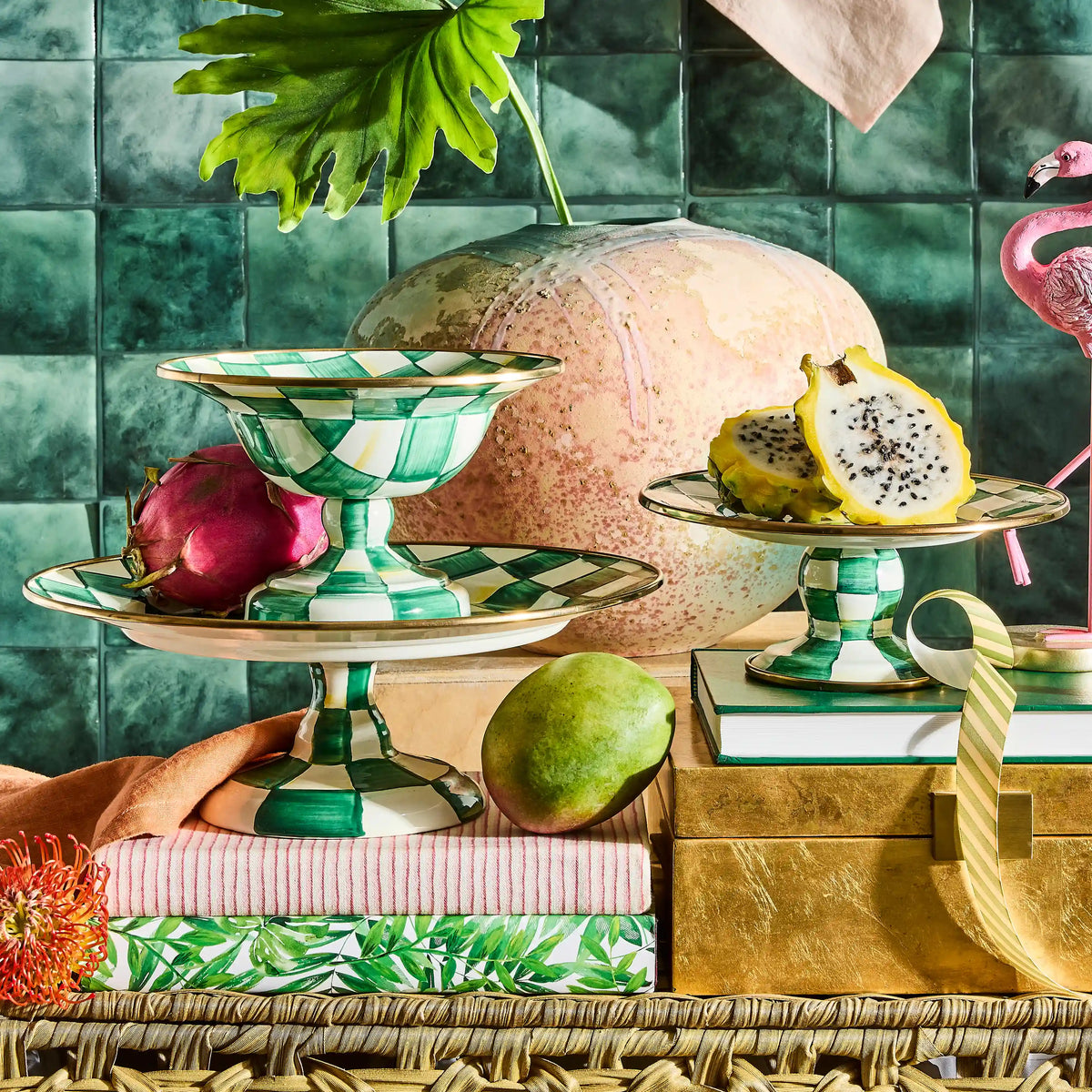 Emerald Check Small Compote