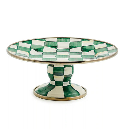 Emerald Check Small Pedestal Platter