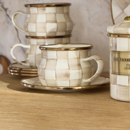Mocha Check Teacup