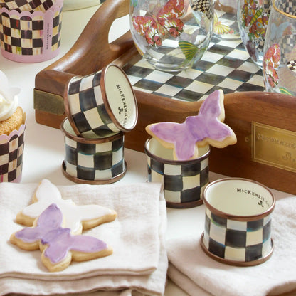 Courtly Check Napkin Rings, Set of 4