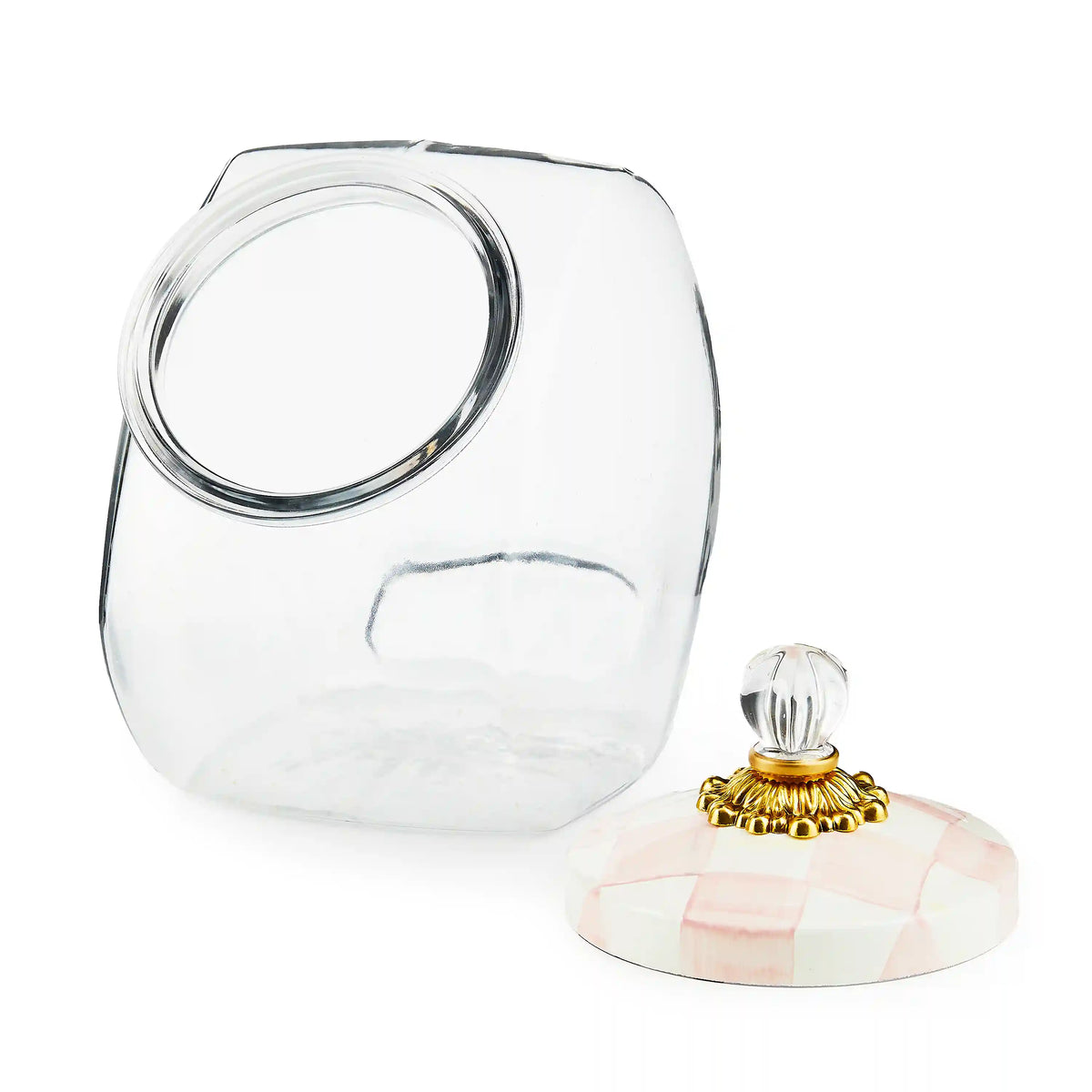 Cookie Jar with Mocha Check Lid