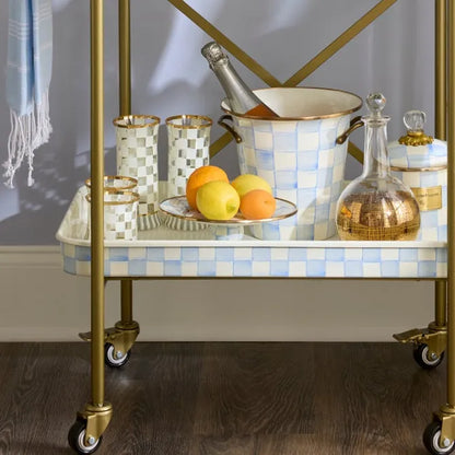 Sky Check Mini Pedestal Platter