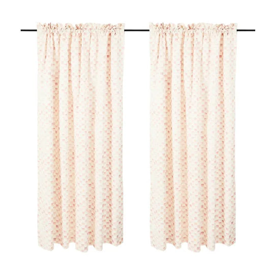 Rosy Check 84" Curtain Panel