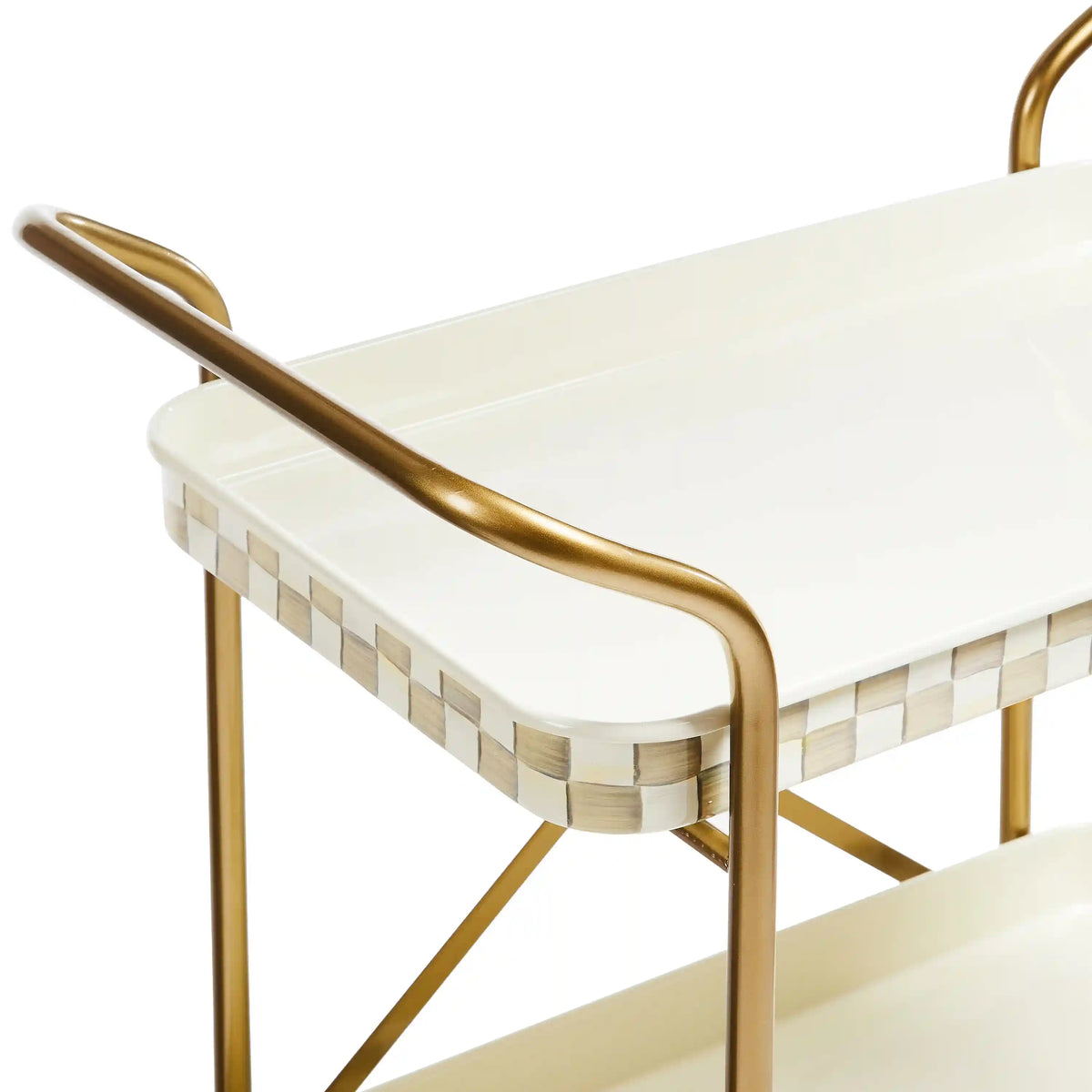 Violet Check 2-Tier Kitchen Cart