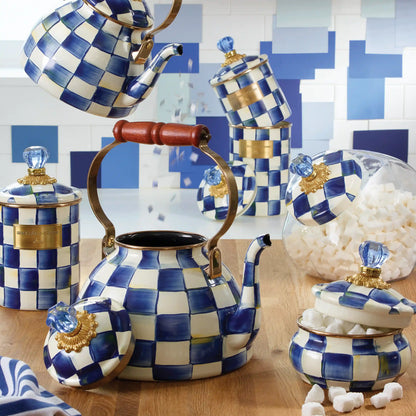 Cookie Jar with Mocha Check Lid