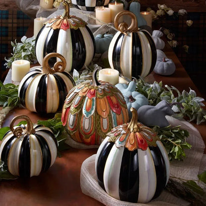 Elegant Stripe Large Pumpkin