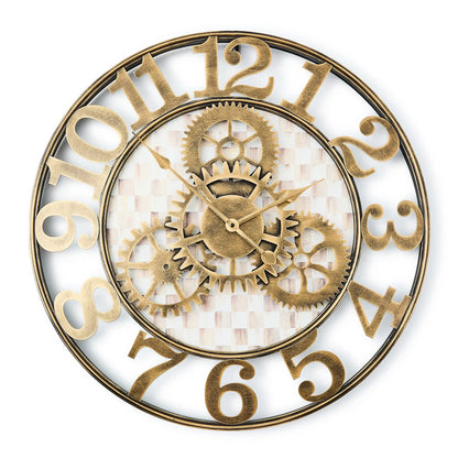 Courtly Check Large Farmhouse Wall Clock