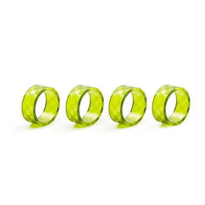 Green Check Napkin Rings, Set of 4