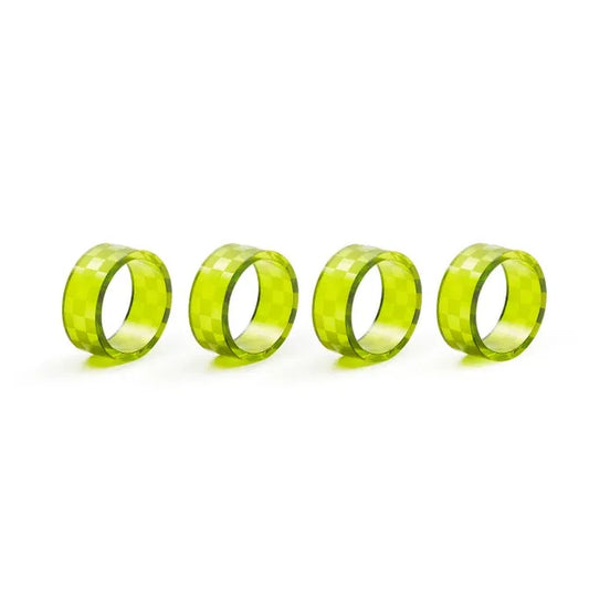 Green Check Napkin Rings, Set of 4