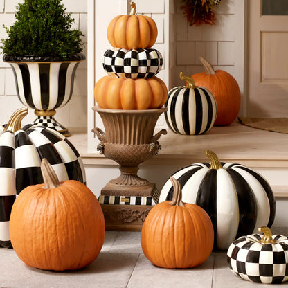 Violet Check Pedestal Urn