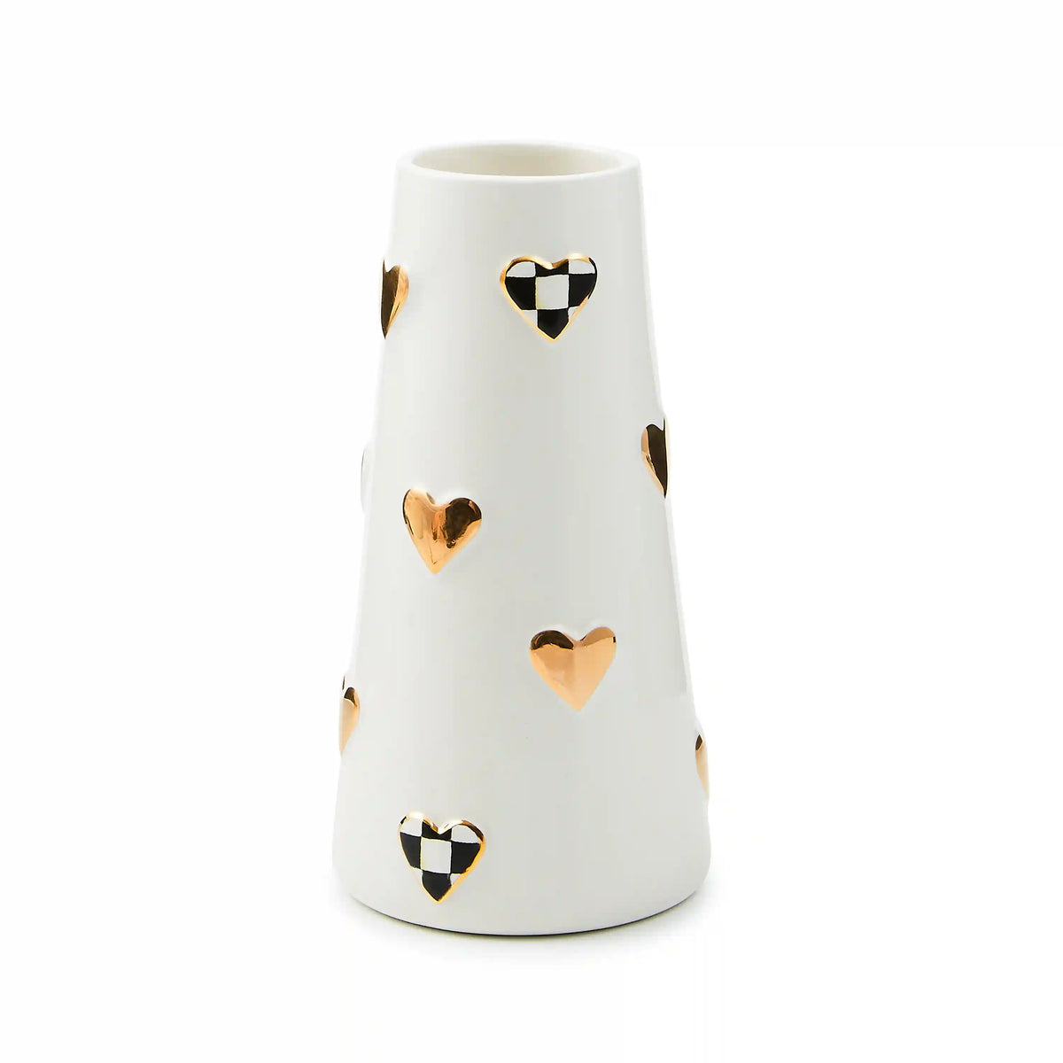 Rosy Check Heart Bud Vase
