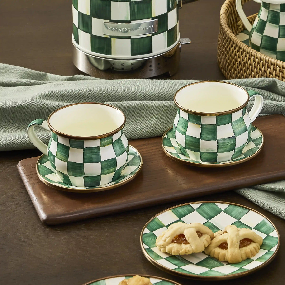 Mocha Check Teacup