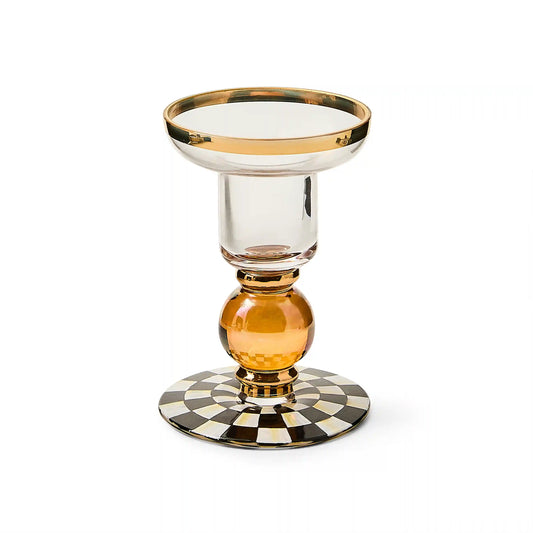 Courtly Check Large Glass Candlestick