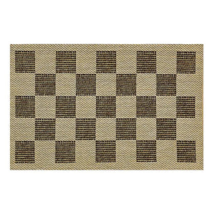 Black Check 2' x 3' Indoor/Outdoor Rug