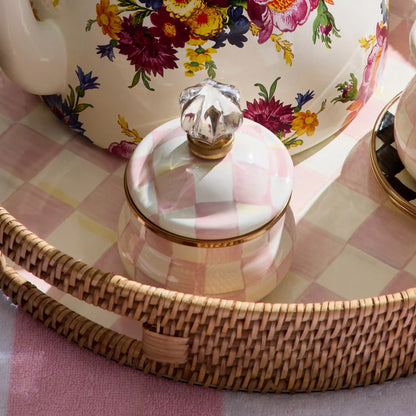 Mocha Check Lidded Sugar Bowl