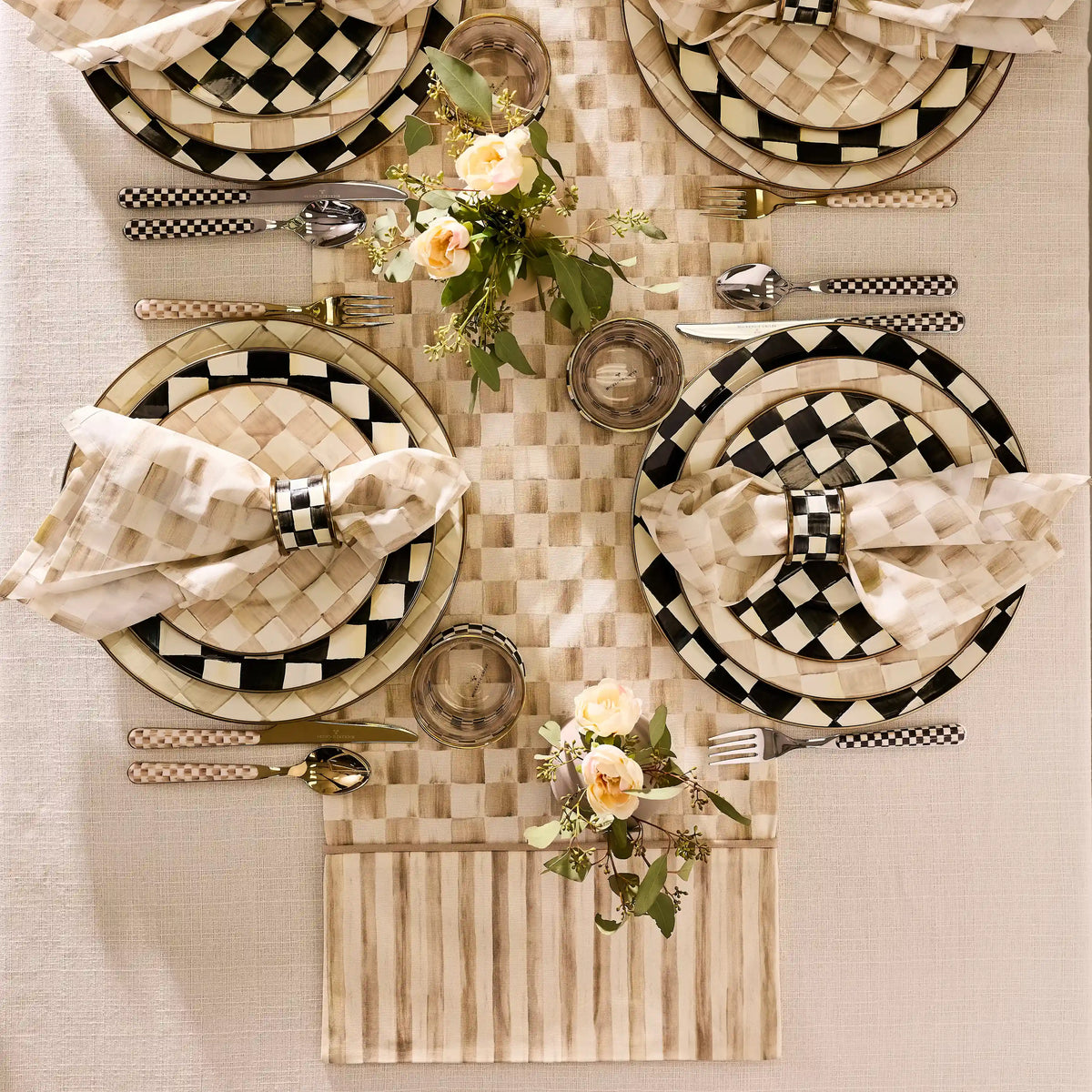 Mocha Check Table Runner