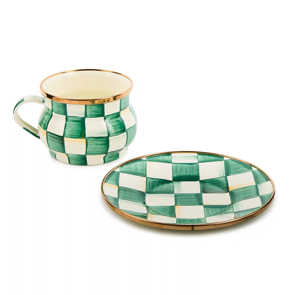 Violet Check Saucer