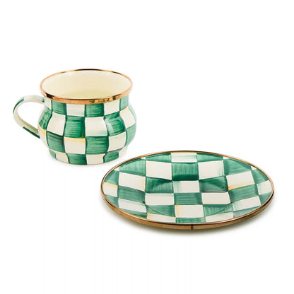 Violet Check Saucer