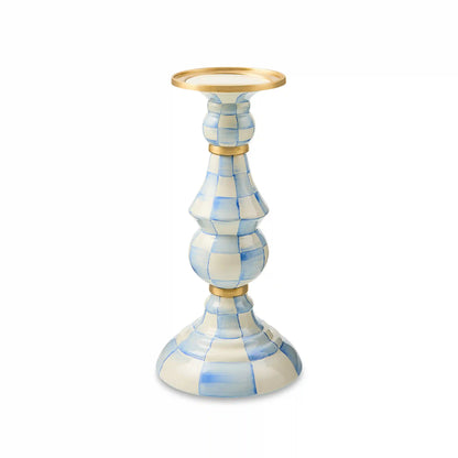 Mocha Check Medium Pillar Candlestick