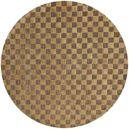 Cocoa Checkerboard 6' Round Rug