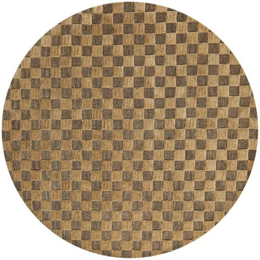 Cocoa Checkerboard 6' Round Rug