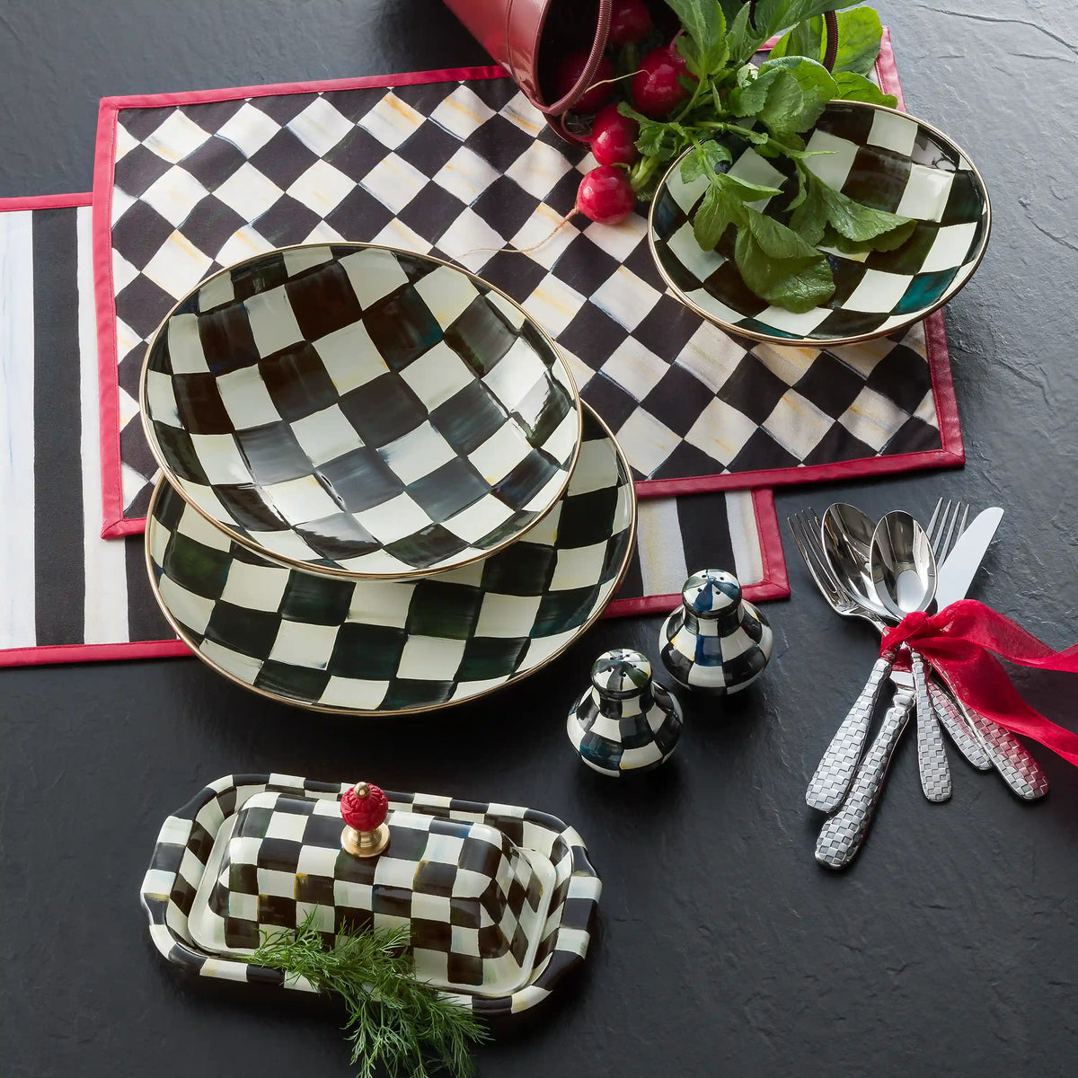 Sterling Check Large Salt & Pepper Shakers