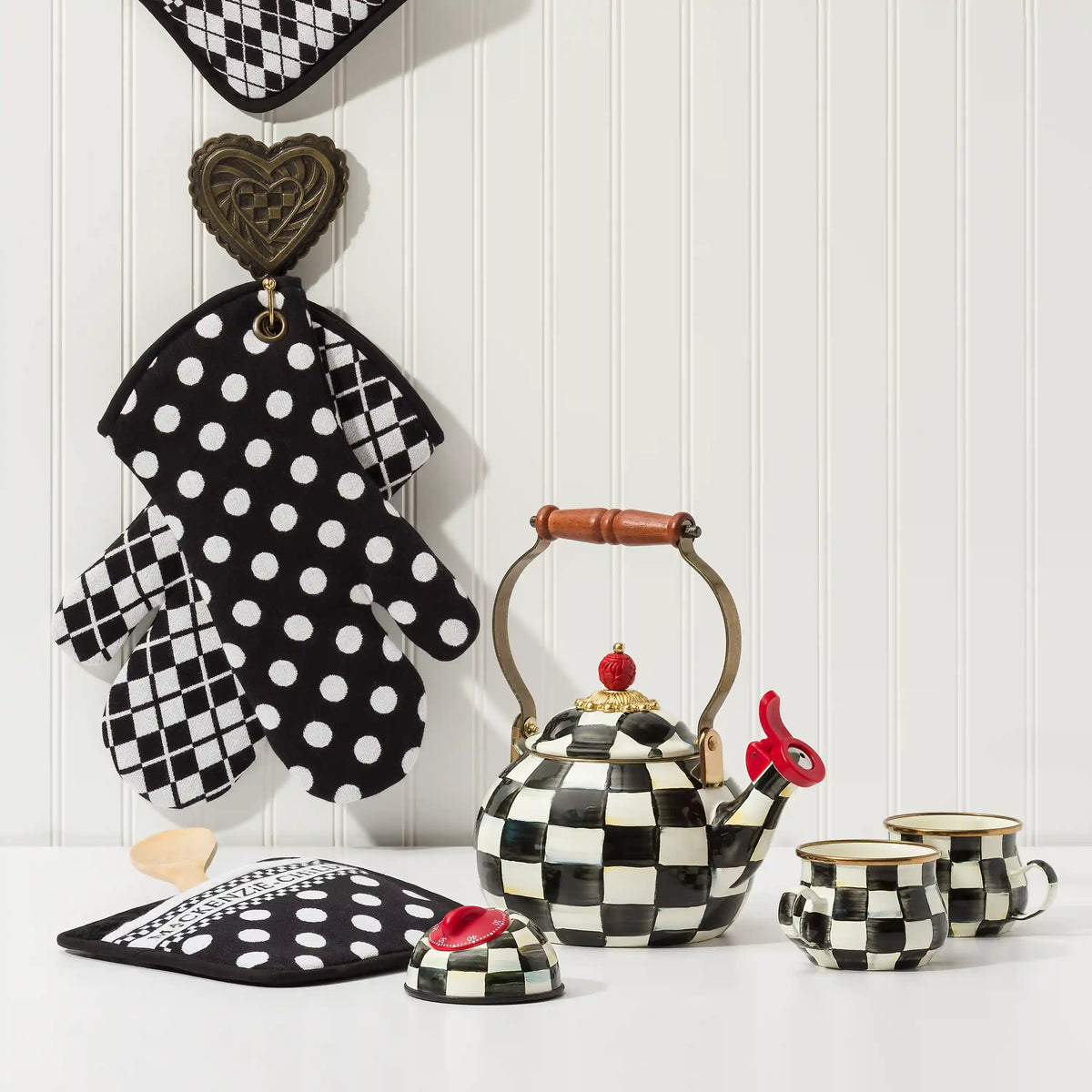 Violet Check Teacup