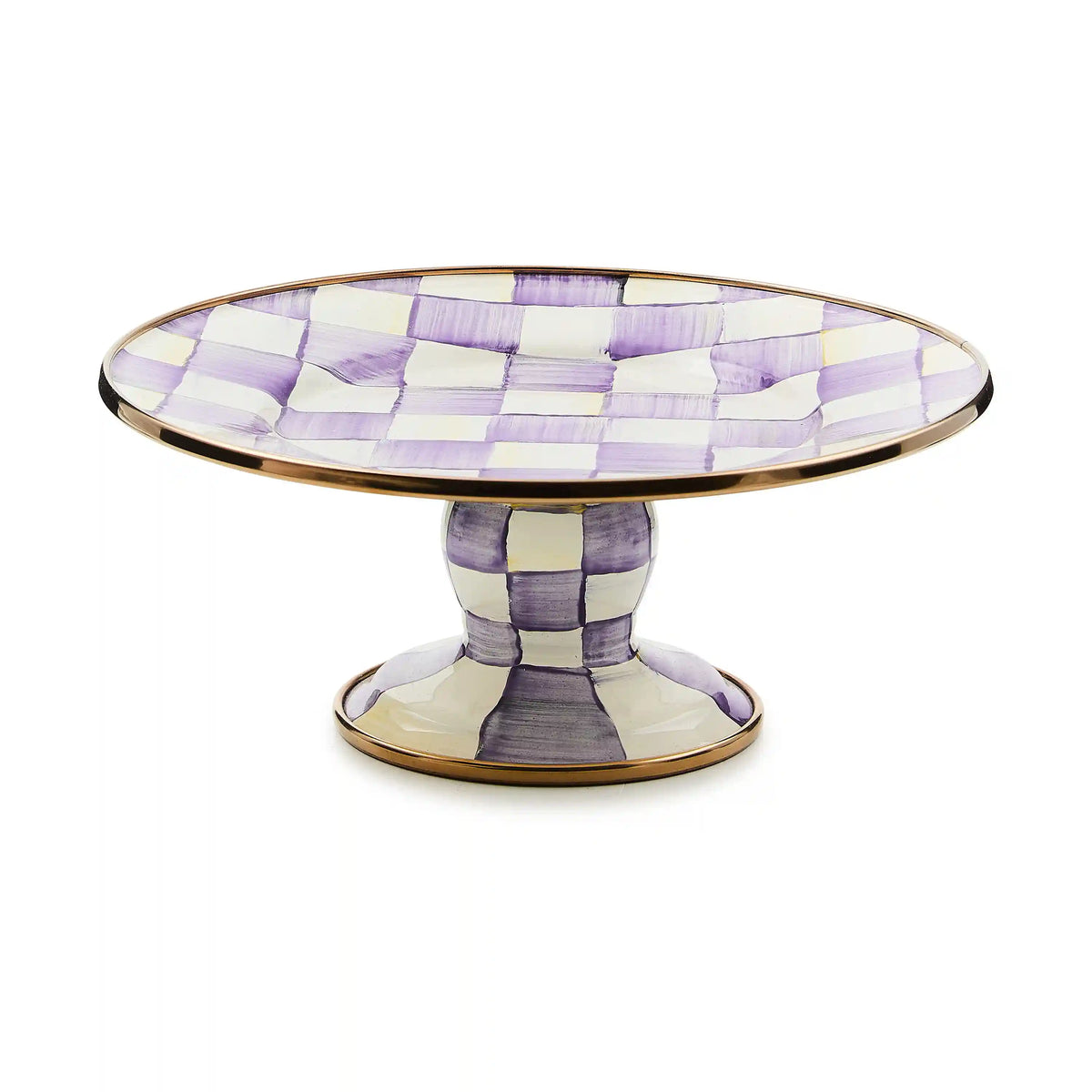 Sterling Check Large Pedestal Platter