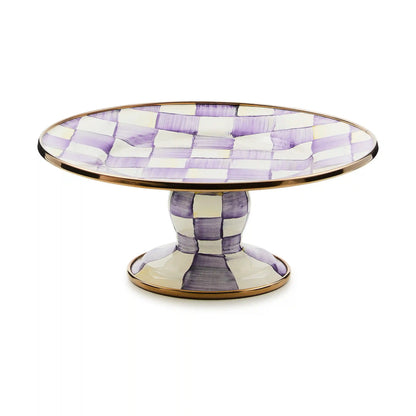 Mocha Check Large Pedestal Platter
